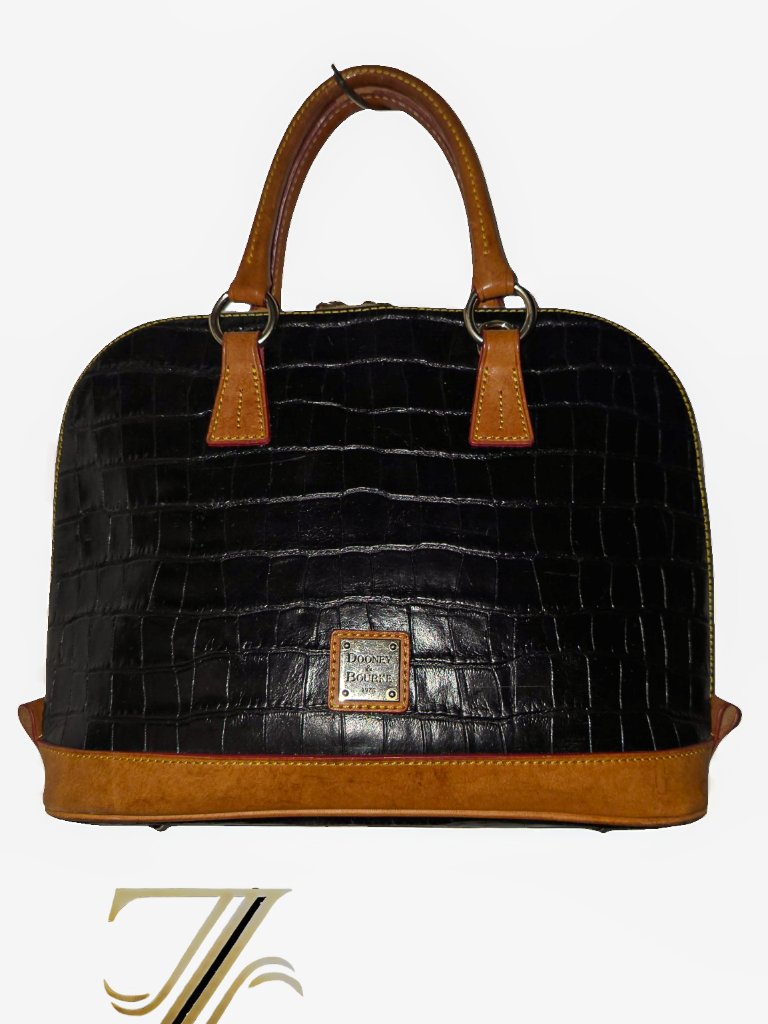 Dooney And Bourke Croco Embossed Leather Satchel